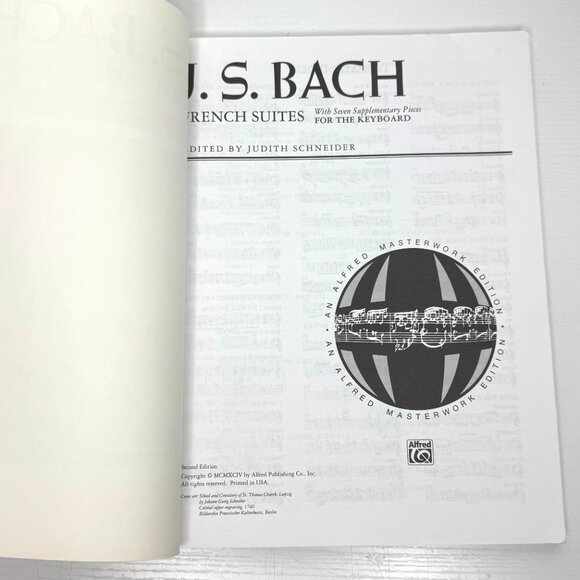 Alfred Masterwork Edition J.S. Bach French Suites For The Keyboard Schneider - Picture 3 of 5